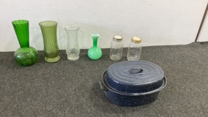 Vases, Oven Roaster Pan, Jars And More