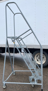 Grey Uline 59° Ladder On Wheels