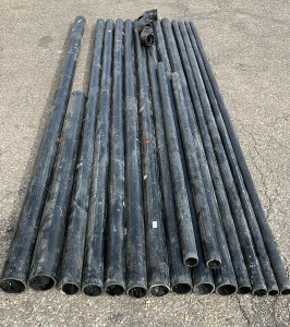 PVC, Black, 4”, 3”, 2”, 1.5”, 3 3”Elbows, 10’-5’