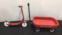 Mini Radio Flyer Scooter and Cart