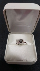 10K White Gold Black .87ct Diamond Ring Sz 6.5