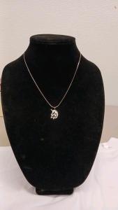 . 925 Sterling Silver Necklace & Unicorn Pendant