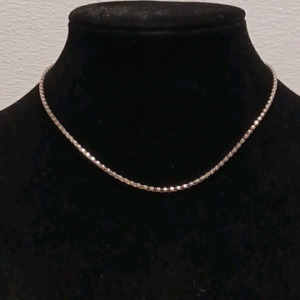 16" Rhodium Plated . 925 Sterling Silver Necklace 4.25 Grams