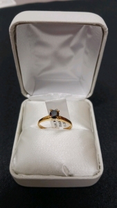 10K Gold Black .30 ct Diamond Ring Sz 6