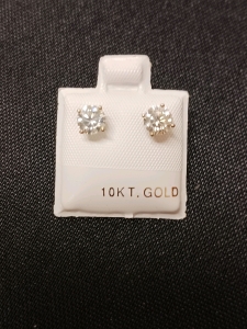 10K Gold Moissanite 1ct Earrings