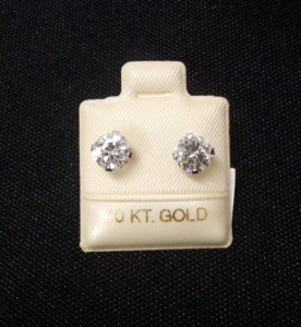 10K Gold Moissanite 1.52cts Earrings