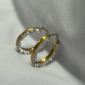 Gold Tone Diamond Earings