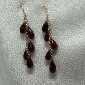 Beautiful Gold Tone Ruby Earrings