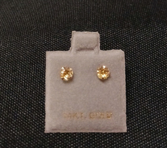 14K Gold 2-Citrine .6ct Earrings