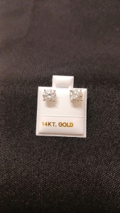 14K Gold 1.94cts Moissanite Earrings