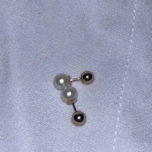 10K Gold 2 In 1 Reversible F.W. Pearl Earrings