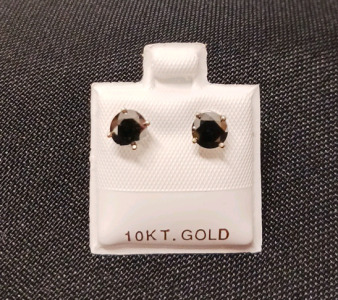 10K Gold Black Diamond 1.26cts Earrings