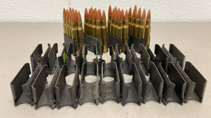 (32) Rounds Of 30-06 Ammunition Cartridges (22) M1 Garand Clips