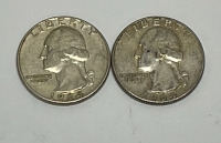 (2) 90% Silver Washington Quarters Dated 1964