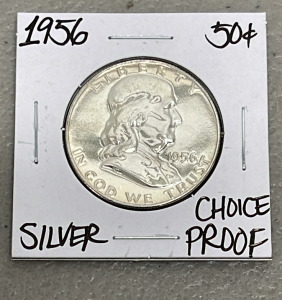 1956 Choice Proof Franklin Silver Half Dollar