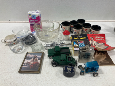 Household Goods: Mixing Bowls, Vintage Toy Cars, Airforce Coffee Mugs, Plus More