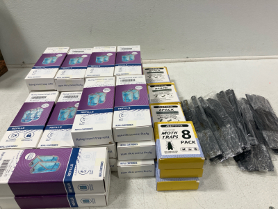 (23) Boxes of Flying Insect Trap Refills, (9) Packs of Fly Swatters and (9) Packs of Moth Traps