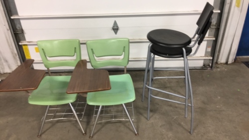 (2) Table Arm Chair, (2) Stools