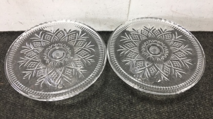 (2) Dublin Crystal Cake Plates