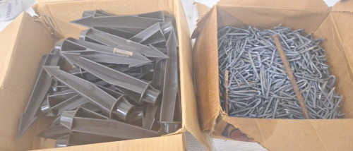 Boxes of Ground Stakes & U Nails