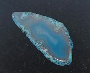 56.75ct. Blue Stripes Agate Slice Freeform Cabochon