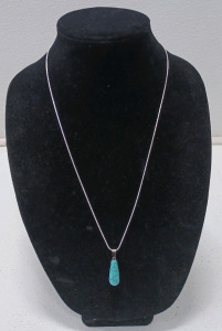 Turquoise Gemstone Waterdrop .925 Necklace