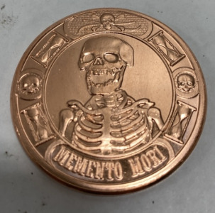 (1) Memento Mori 1oz .999 Fine Copper Round