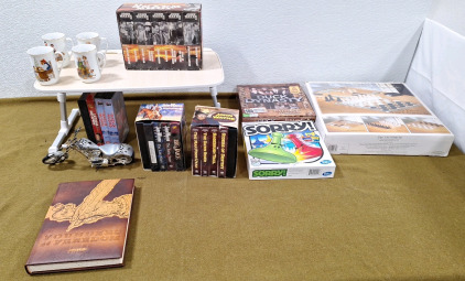 Collection Of John Wayne VHS Movies, (4) Norman Rockwell Collectors Cups & More
