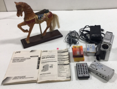 JVC Digital Video Camera & Docking Station & Charger (3) Dvc Tapes & More