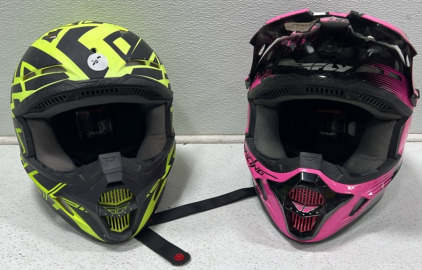 Pink and Neon Fly Racing Kinetic Helmet, Both Size YM 49-50cm