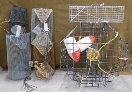 (1) Crab Trap, (4) Crawfish Traps & (1) Live Animal Trap