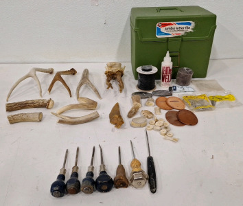 (7) Awls, Assorted Antler Pisces & More
