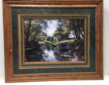 47&rdquo;x39&rdquo; Framed Art Titled &ldquo;By The Stream&rdquo;