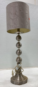 (1) 25&rdquo;x4.5&rdquo; Grey Designed Lamp with shade
