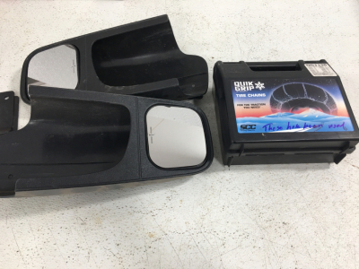 2) Security chain co. Tire chains #qg1138 Used, please inspect 2) left and right) CIPA Custom Towing Mirror for 94-95 Ford F-150 Part 11501 and 11502