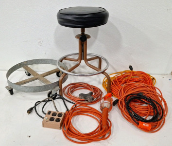 (1) Stool, Padded & Adjustable Height, (1) Hanging Shop Light & More