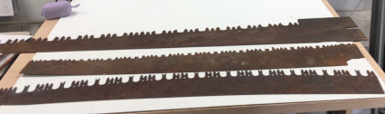 (3)Vintage Saw Blades 49&rdquo; x5&rdquo; Wood Saws