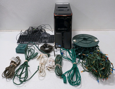 (1) Dell Keyboard (1) Lenovo Desktop (6) Extension Cords & More