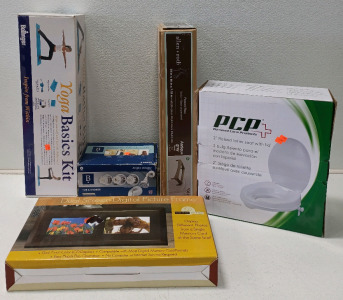 (1) Tub & Shower Faucet (1) Duel Screen Digital Picture Frame (1) Yoga Basic Kit & More