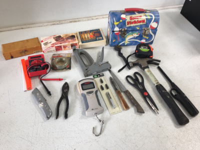 2)X-acto Knife Set, 1) 5 Piece Mini-Chisel Set, and Misc. Tools