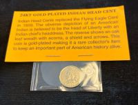 24KT Gold Plated Indian Head Cent