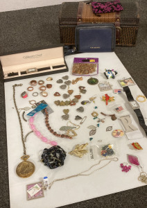 Watches, Pins, Rings, Jewelry Box, Wallet, Miscellaneous Jewelry
