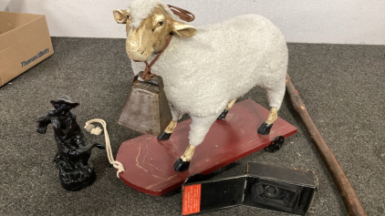Wooly Sheep, Bronze Piper Boy, Kodak Pocket Camera