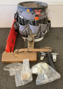 Bucket Boss Tool Skirt And Red Plastic Tool Holder
