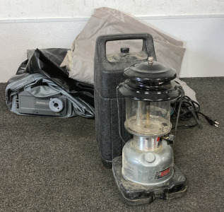 Camping! (2) Air Matresses, Air Matress Pump, And Coleman Dual Fuel Lantern