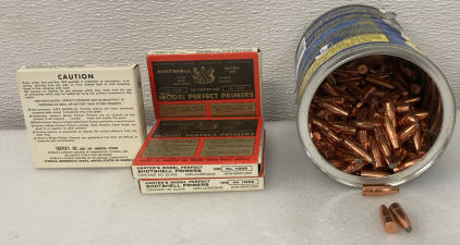 400 (4 Packs Of 100) Model Perfect Shotshell Primers And 30 Cal Bullets
