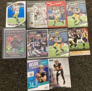 (10) Football Cards W/ Tom Brady, Drew Brees And More!