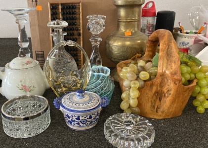 Assorted Glassware, Home Decor