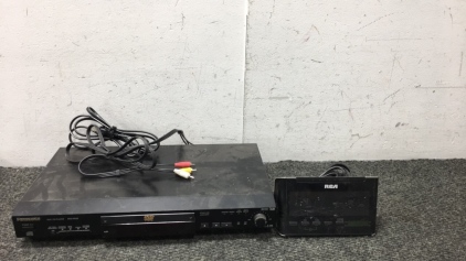 Panasonic DVD/ CD Player, RCA Radio Alarm Clock
