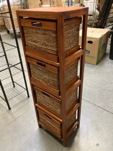 4-Drawer Wooden Storage Basket